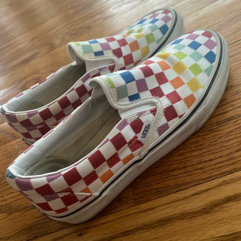 Rainbow checkered vans